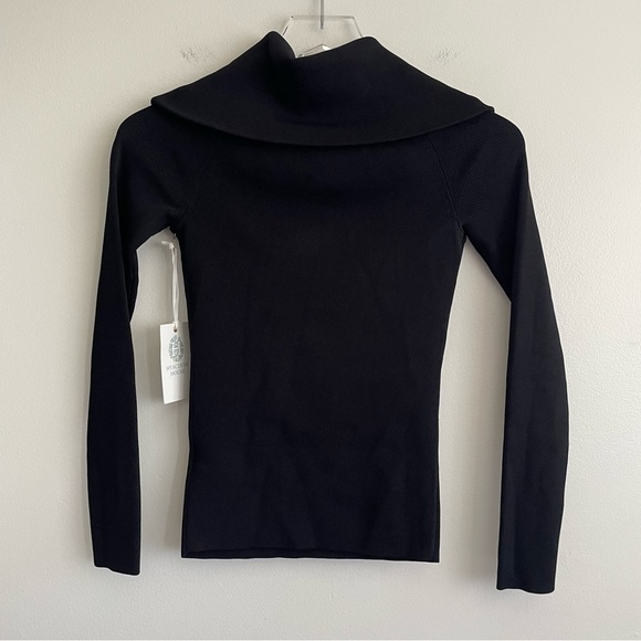 New NWT Tuckernuck Hyacinth House black knit off the shoulder Adrianna top XXS - Picture 5 of 16